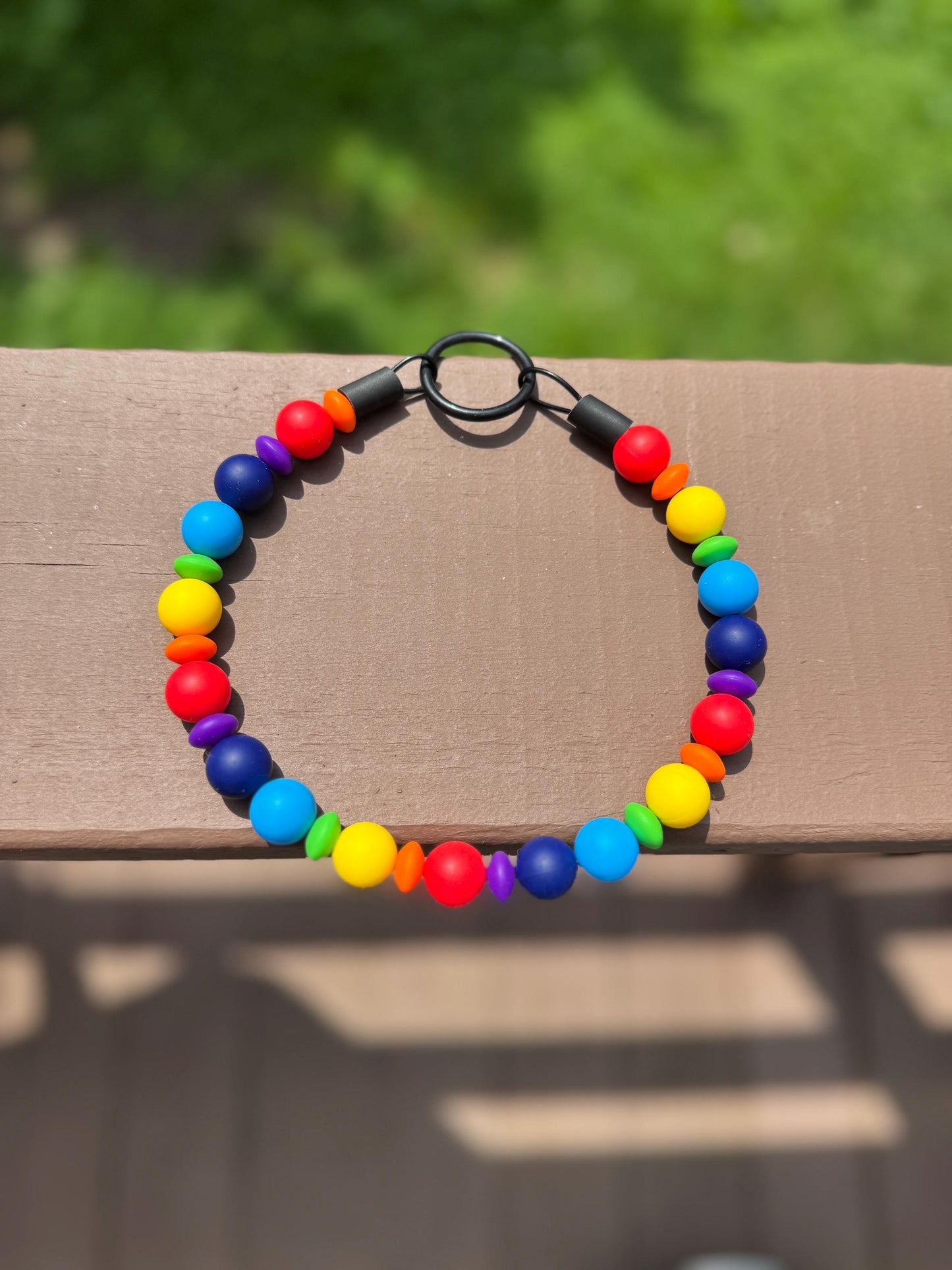 Rainbow BEADED DOG COLLAR | Custom Pet Collar | Pet Name Collar | Personalized Dog Or Cat Collar, Soft & Stylish Design,