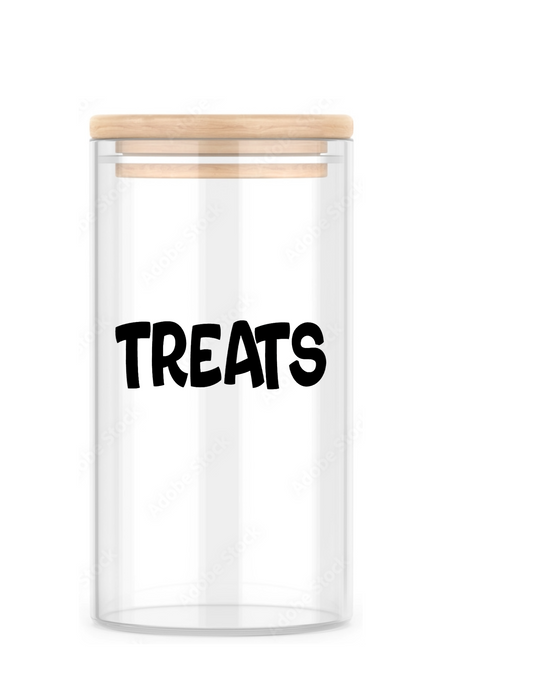 Airtight Glass Pet Treat Jar with Bamboo Lid β Stylish Dog & Cat Treat Storage Container