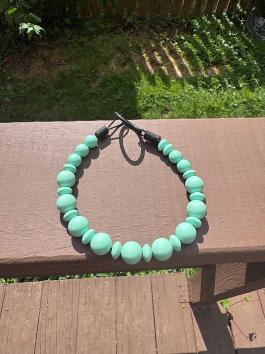 Seafoam BEADED DOG COLLAR | Custom Pet Collar | Pet Name Collar | Personalized Dog Or Cat Collar, Soft & Stylish Design, Adjustable Pet