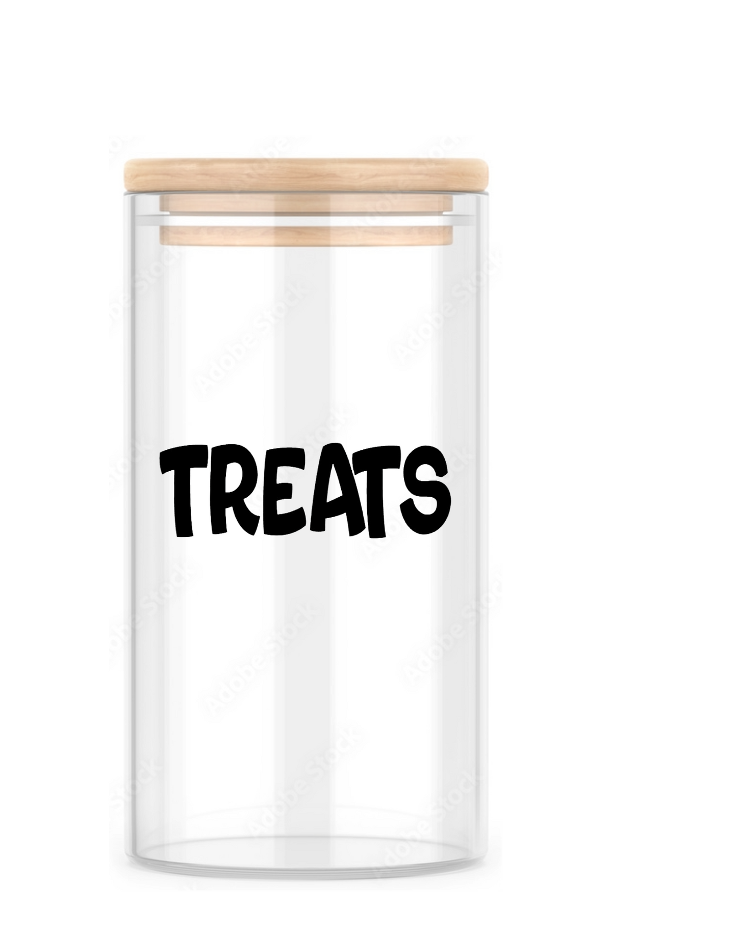 Airtight Glass Pet Treat Jar with Bamboo Lid – Stylish Dog & Cat Treat Storage Container